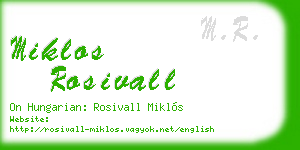 miklos rosivall business card